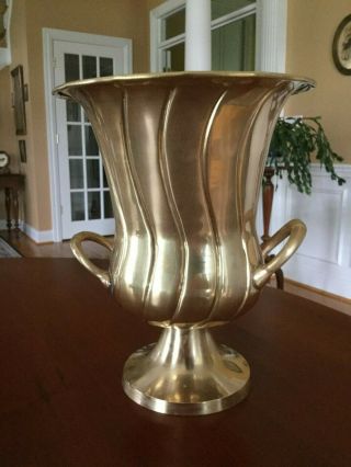 Vintage Brass Champagne Ice Bucket Pedestal Base 3
