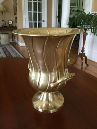 Vintage Brass Champagne Ice Bucket Pedestal Base 4