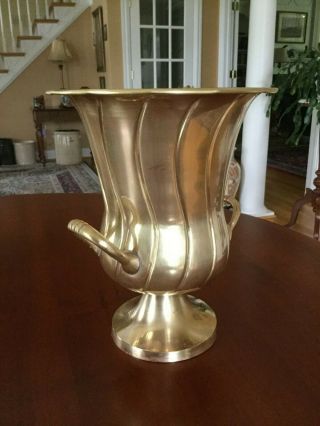 Vintage Brass Champagne Ice Bucket Pedestal Base 5