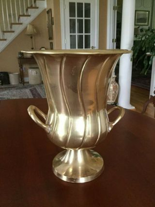 Vintage Brass Champagne Ice Bucket Pedestal Base 6