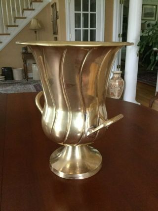 Vintage Brass Champagne Ice Bucket Pedestal Base 7