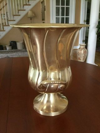 Vintage Brass Champagne Ice Bucket Pedestal Base 8