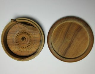 Antique English Treen Wood Miniature Wheel Of Chance Gambling Gaming