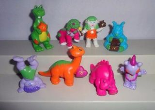 1986 Tinosaurs Complete Set Of 8.  Mcdonalds Happy Meal Toys.  Aviva Entertainment
