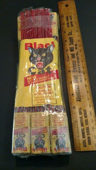 Vintage Fireworks Labels Black Cat Bottle Rockets