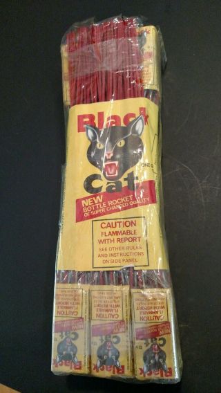 Vintage Fireworks Labels Black Cat Bottle Rockets 2