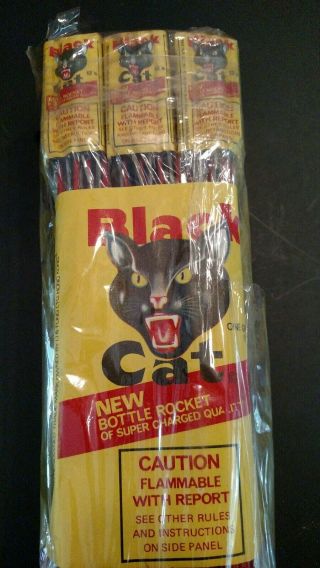 Vintage Fireworks Labels Black Cat Bottle Rockets 6