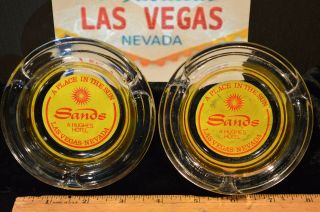 Howard Hughes Sands Hotel Las Vegas " A Place In The Sun " Ashtray Set Of Two