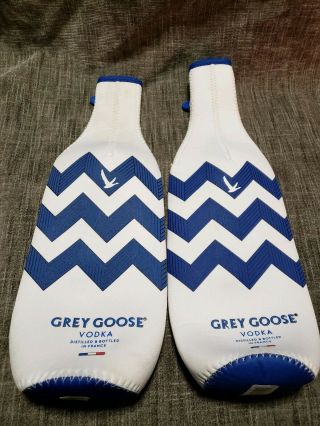 Set Of 2 Grey Goose Vodka Neoprene 750 Ml Liquor Wine Bottle Koozies