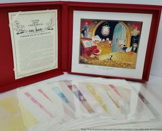 Carl Barks Pencil Signed Progressive Prints Lithograph Folio Set 25