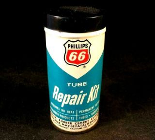 Vtg Phillips 66 Tire Tube Repair Patch Kit Rare Old Advertising Gas Oil Tin Can