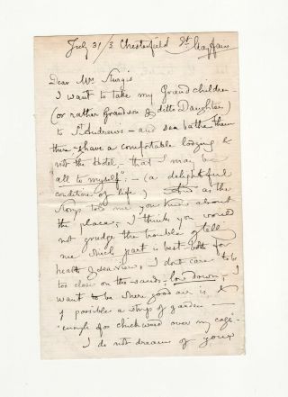 Caroline Norton - Signed Letter By British Writer & Reformer - Lord Melbourne