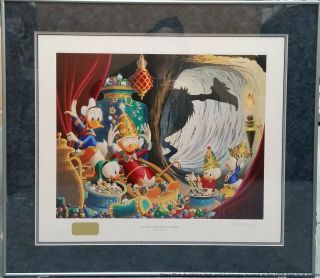 Carl Barks Pencil Signed Walt Disney Jeweled Mcduck Edition Lithograph