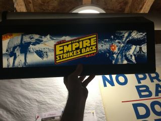 Empire Strikes Back Star Wars Arcade Wooden Bracket Glass Marquee NOS 5