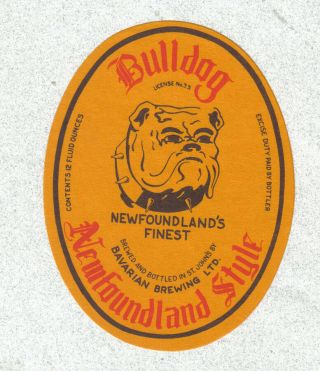 Beer Label - Canada - Bulldog - Bavarian Brg.  Co.  - St.  John 