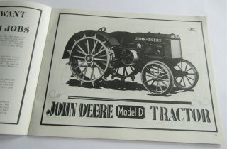 John Deere Tractor Model D Brochure Booklet 4