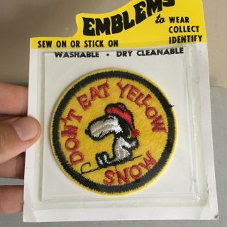 Vintage Peanuts Gang Snoopy Woodstock Patch Nos Dont Eat Yellow Snow