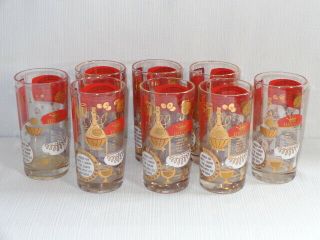 8 Mid Century Modern Barware Whiskey Sour On The Rocks Glass Tall Tumblers