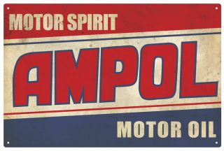 Ampol Motor Oil Vintage Tin Sign