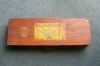 1930s Deal Wpa Mep Mechanical Drawing Wooden Box Museum Extension Project