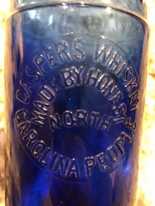 Caspers Whiskey Made By Honest North Carolina People Cobalt Blue