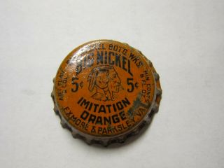 Indian Big Nickel 5 Cents Soda Bottle Cap,  Cork Caps