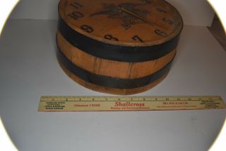 Vintage Anheuser Busch Beer Barrel Clock,  10 