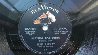 Elvis Presley 78rpm Single 10 - Inch Rca Victor Records 20 - 6800 Playing For Keeps