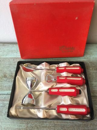 Vintage Mid Century Dial - A - Drink Bar Set,  By Shields Of Fifth Ave.