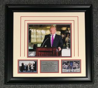 President Donald Trump Signed 11x14 Photo Autographed Auto Framed 26x28 Jsa Loa