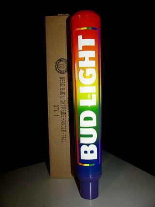 Rare Bud Light Gay Interest Pride Tall Lgbt Rainbow Beer Tap Handle