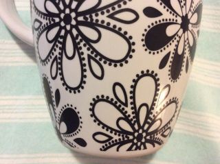 Mr Coffee Collectible Black White Ceramic Fun Floral Decal Mug 16 ounces 3