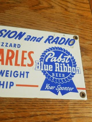 Pabst Blue Ribbon Beer Porcelain Sign Radio Television Boxing Joe Louis 4