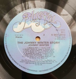 Johnny Winter ‎– Raised On Rock The Johnny Winter Story - UK - 1980 - SKY 22112 5