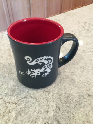 Starbucks Black & Red Komodo Dragon Coffee Cup Mug Bone China