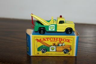 Matchbox Series By Lesney 13 Bp Wrecker Tow Truck & Its Box