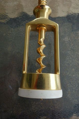 Vintage Brass Wine Bottle Opener Corkscrew Wooden Handle 7