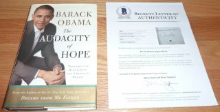 Beckett - Bas Barack Obama Audacity Of Hope 1st Edition Autographed - Signed Book 58