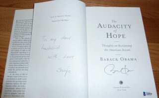 BECKETT - BAS BARACK OBAMA AUDACITY OF HOPE 1ST EDITION AUTOGRAPHED - SIGNED BOOK 58 3