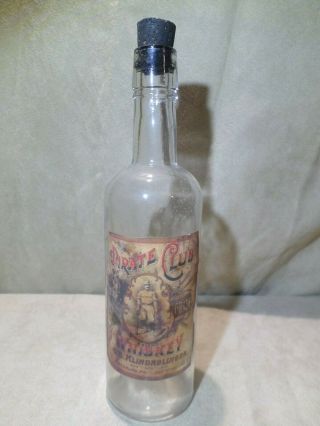 Pirate Club Whiskey Bottle Antique Turn Century Pre - Prohibition