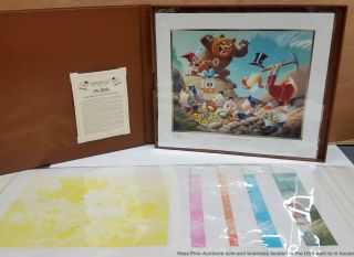 Lg Folio Progressive Proof Prints Lithograph Carl Barks Walt Disney Set Of 21