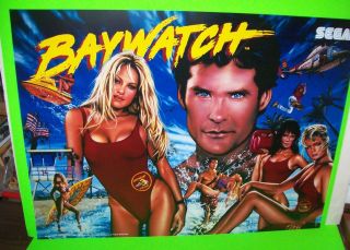 Baywatch Pinball Machine Translite Art Nos Pamela Anderson 1995 Sega