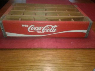 Vintage Red Wooden Coca Cola Coke 24 Bottle Crate Carrier Box - No Bottles