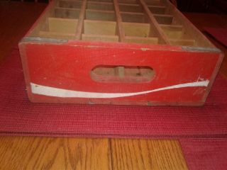 Vintage Red Wooden Coca Cola Coke 24 Bottle Crate Carrier Box - NO Bottles 4
