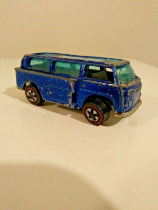 Vintage 1969 Mattel Hot Wheels Redlines Volkswagen Beach Bomb Blue Diecast Car