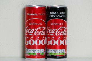 2018 Coca Cola 2 Cans Set From Czech Republic / Slovakia,  Goool (250ml)
