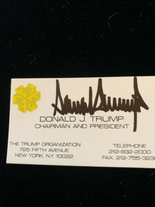 Donald Trump signed Business card Fifth ave.  Address 2