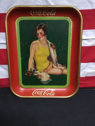 Rare 1929 Coca Cola Serving Tray 100 Authentic.  Good Condion.