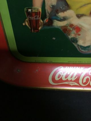 Rare 1929 Coca Cola Serving Tray 100 Authentic.  Good Condion. 3