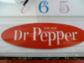 VINTAGE DR PEPPER WALL CLOCK SIGN ADVERTISING SODA FOUNTAIN CAFE CASINO 3